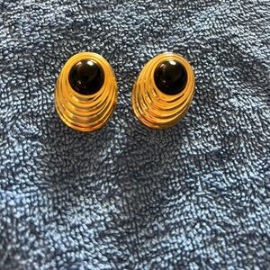 Elegant Gold and Black Earrings